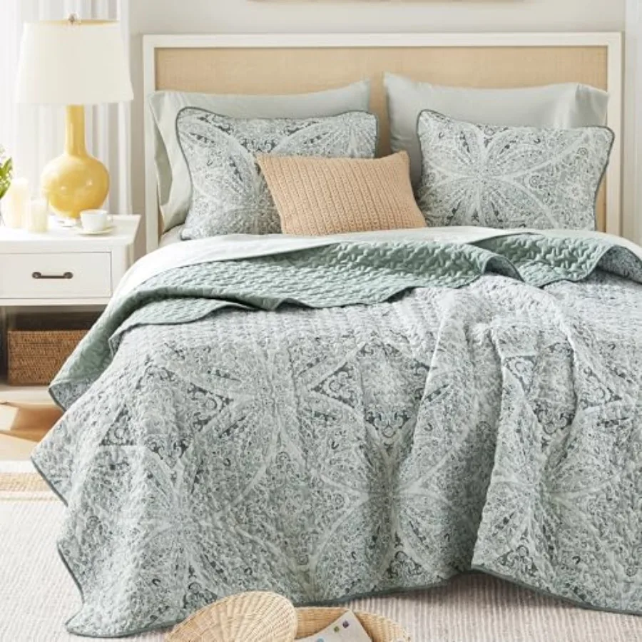 Boho Quilt Set Queen Reversible Vermicelli Quilting Queen Size Bed All Season Lightweight Coverlet Winter Layer Bedding Shams G
Boho Quilt Set Queen Reversible Vermicelli Quilting Queen Size Bed All Season Lightweight Coverlet Winter Layer Bedding Shams G