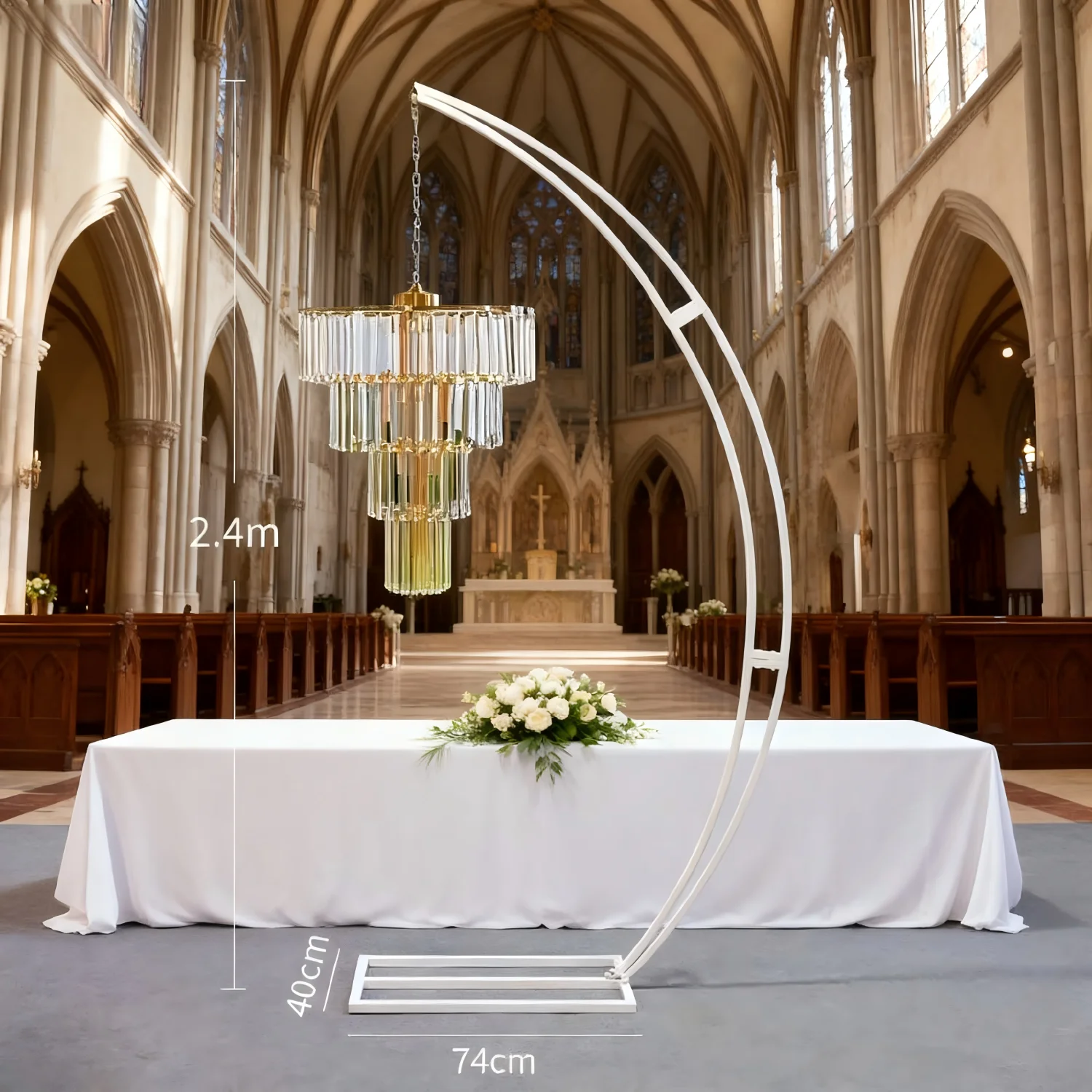 2 шт., украшение для свадебного мероприятия, хрустальная лампа, арка, металлическая подставка в форме луны высотой 2,4 м с подвесной люстрой, для свадебного душа
2 шт., украшение для свадебного мероприятия, хрустальная лампа, арка, металлическая подставка в форме луны высотой 2,4 м с подвесной люстрой, для свадебного душа