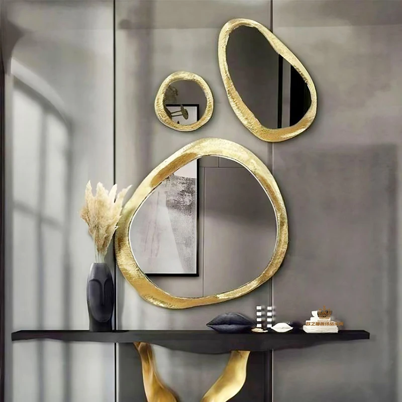 Portuguese Light Luxury Pure Copper Decorative Mirror Designer Living Room Corridor Hanging Mirror Foyer Entr
Portuguese Light Luxury Pure Copper Decorative Mirror Designer Living Room Corridor Hanging Mirror Foyer Entr