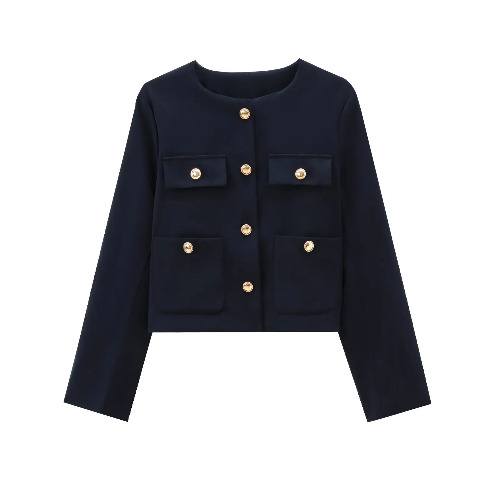 Faionable ort Jaet, женское осеннее новое пальто с золотыми пуговицами из полиэфирного волокна, круглое, свободное женское пальто 
Faionable ort Jaet, женское осеннее новое пальто с золотыми пуговицами из полиэфирного волокна, круглое, свободное женское пальто