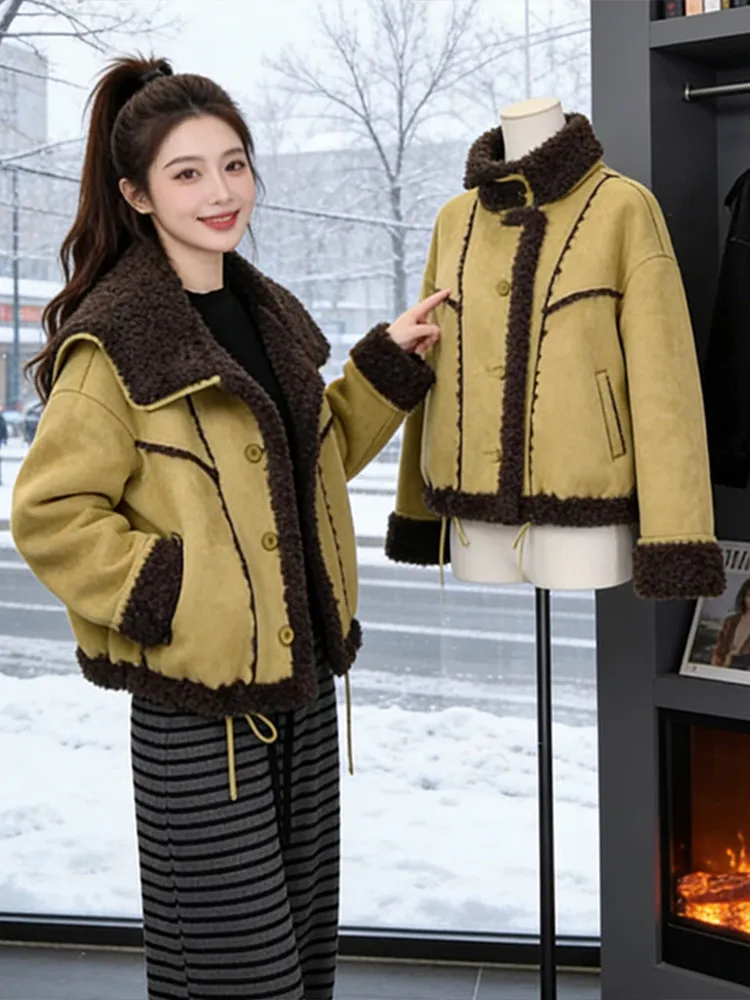 Женская утепленная хлопковая куртка на флисовой подкладке, новинка зимы 2026, теплая, свободного кроя, модная, в стиле Cleanfit, короткое пальто
Женская утепленная хлопковая куртка на флисовой подкладке, новинка зимы 2026, теплая, свободного кроя, модная, в стиле Cleanfit, короткое пальто