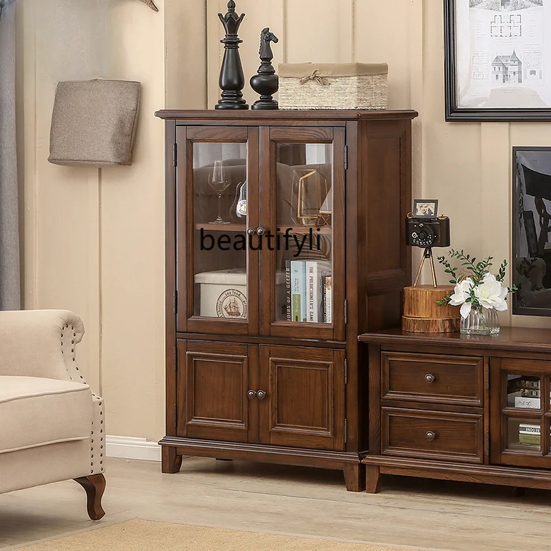 Solid Wood Double Door Side Cabinet Vintage Wine Cabinet TV Cabinet Side Cabinet Cupboard TV Combine-Unit Living Room Ash Wood
Solid Wood Double Door Side Cabinet Vintage Wine Cabinet TV Cabinet Side Cabinet Cupboard TV Combine-Unit Living Room Ash Wood