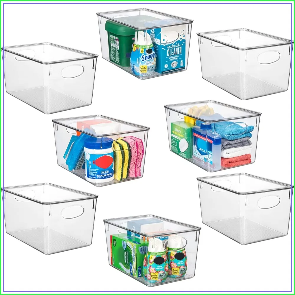 8 Pack Clear Plastic Storage Bins with Lids - Perfect for Fridge, Pantry, Cabinet Organization
8 Pack Clear Plastic Storage Bins with Lids - Perfect for Fridge, Pantry, Cabinet Organization