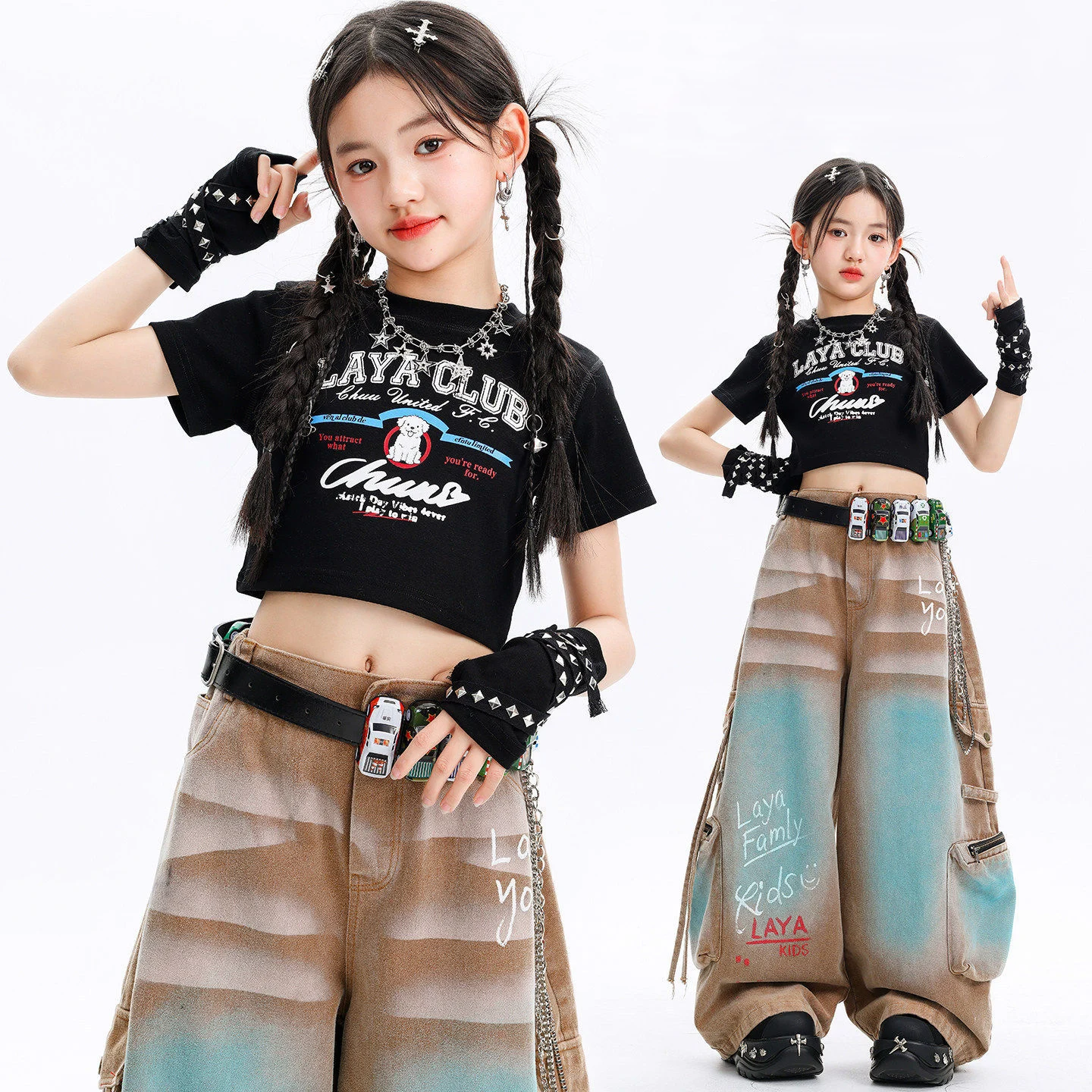 Kid Kpop Hip Hop Clothing Black Print Crop T Shirt Top Coffee Blue Wide Strap Cargo Pants for Girls Street Dance Costume Clothes
Kid Kpop Hip Hop Clothing Black Print Crop T Shirt Top Coffee Blue Wide Strap Cargo Pants for Girls Street Dance Costume Clothes
