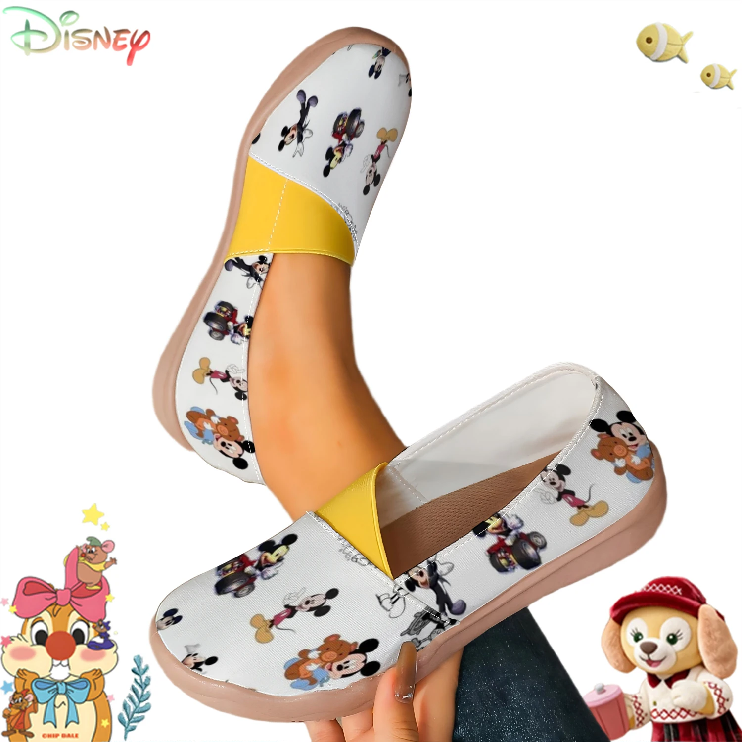 Women’s Disney Mickey Mouse Multi-Outfit Allover Print Slip-On Shoes, Casual Comfort Canvas Loafers with Elastic Strap
Women’s Disney Mickey Mouse Multi-Outfit Allover Print Slip-On Shoes, Casual Comfort Canvas Loafers with Elastic Strap