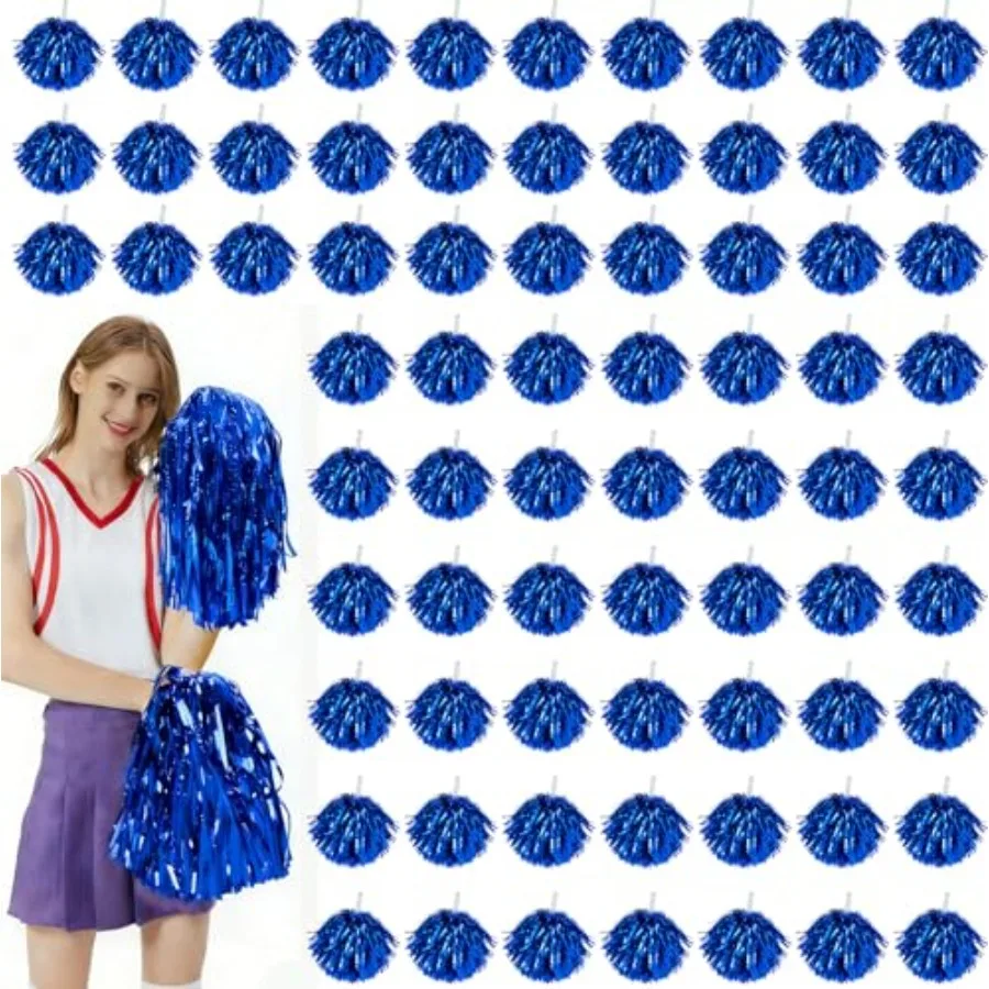 100PCS Pom Poms Cheerleading Metallic Foil Cheer Pom Poms with Plastic Handles, Cheerleader Pom Poms for Cheering Squad Team Spirited Sports Game Dance Party
100PCS Pom Poms Cheerleading Metallic Foil Cheer Pom Poms with Plastic Handles, Cheerleader Pom Poms for Cheering Squad Team Spirited Sports Game Dance Party