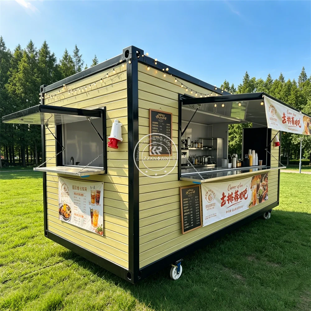 Custom Prefabricated Container Bar Luxury Beverage Food Restaurant Outdoor Container Snack Trailer Fully Equipped
Custom Prefabricated Container Bar Luxury Beverage Food Restaurant Outdoor Container Snack Trailer Fully Equipped