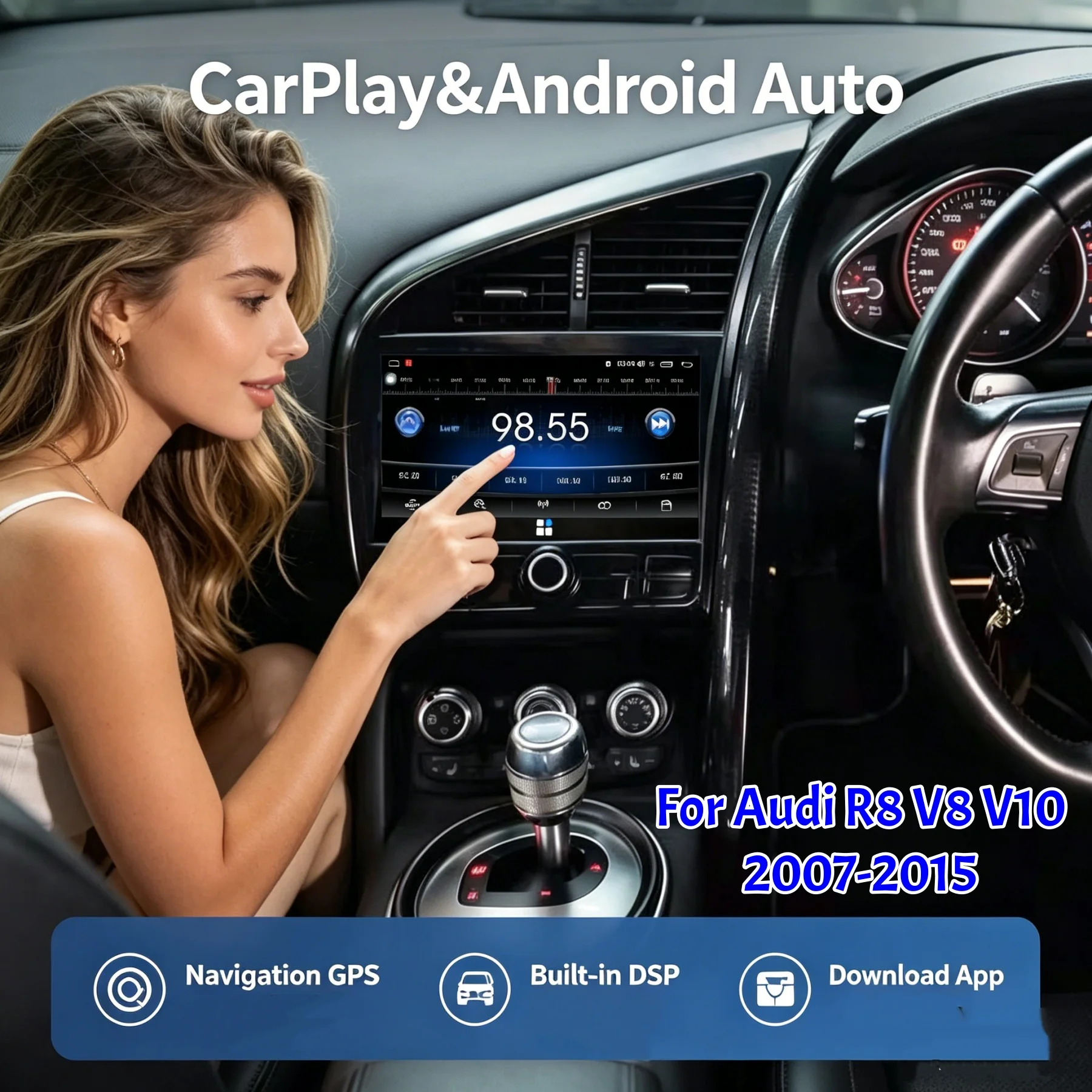9 inch Android Carplay Audio For Audi R8 2007-2014 Navigation GPS Stereo Car Radio Multimedia Video Player DSP Screen Head Unit
9 inch Android Carplay Audio For Audi R8 2007-2014 Navigation GPS Stereo Car Radio Multimedia Video Player DSP Screen Head Unit
