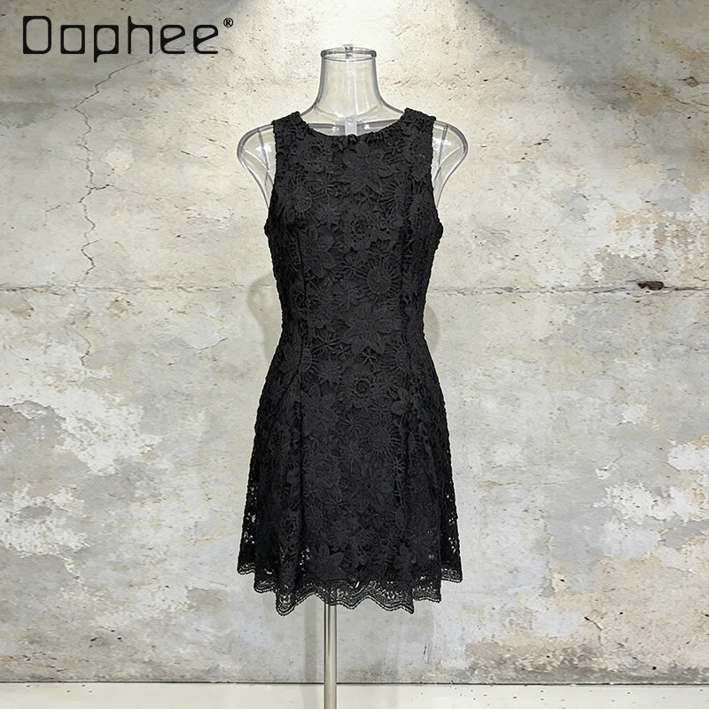 Elegant Sweet Style Short Dress 2026 New Heavy Industry Lace Embroidery Temperament High Sense Round Neck Sleeveless Dress Women
Elegant Sweet Style Short Dress 2026 New Heavy Industry Lace Embroidery Temperament High Sense Round Neck Sleeveless Dress Women