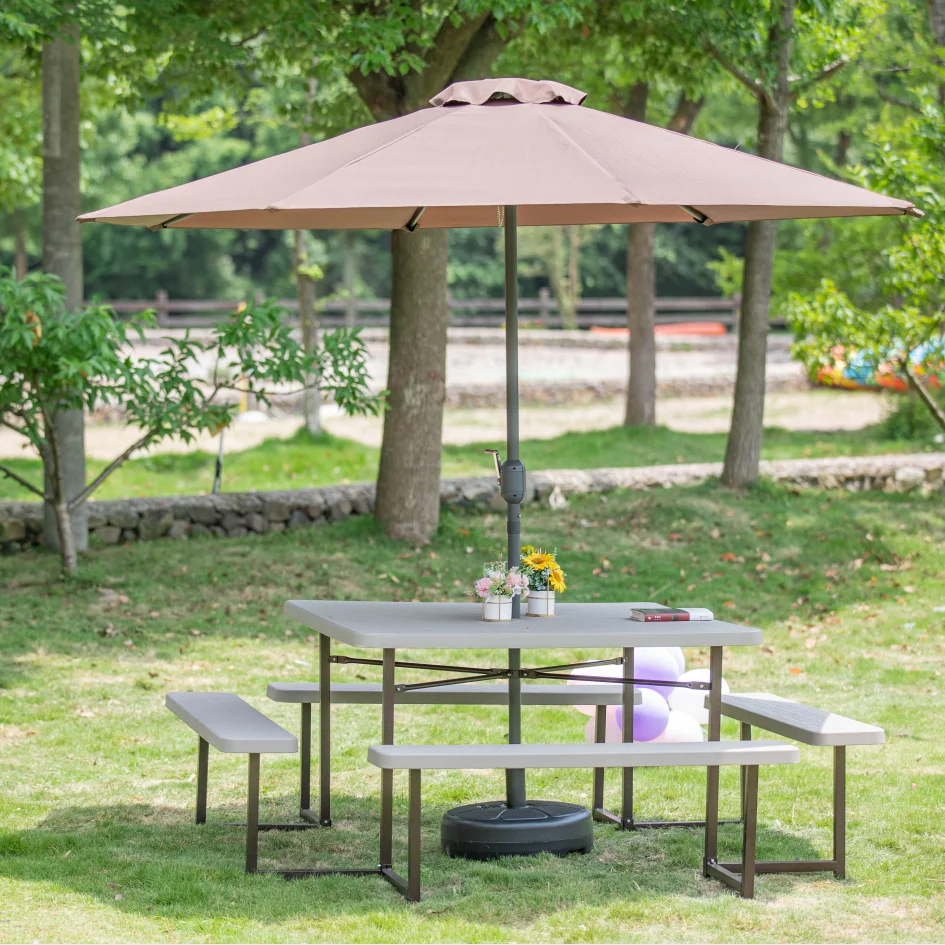 hit productPortable Outdoor Garden Beach Furniture Picnic Table with Removable Umbrella Camping Table and Bench Chair Set
hit productPortable Outdoor Garden Beach Furniture Picnic Table with Removable Umbrella Camping Table and Bench Chair Set