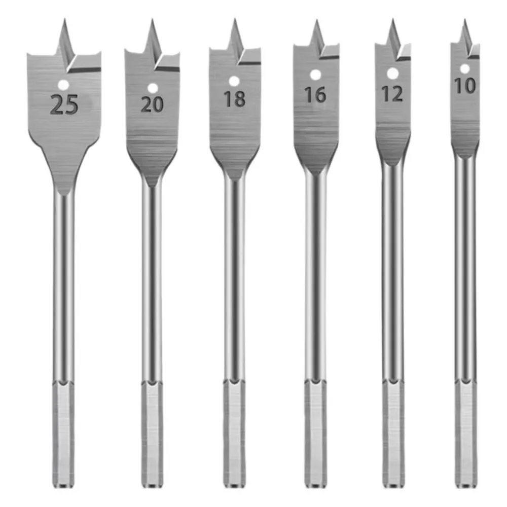 6Pcs/Set NEW Carbon Steel Woodworking Flat Drill 10-25mm Woodworking Hexagonal Shank Flat Hexagonal handle 8mm Carpenter's Bit
6Pcs/Set NEW Carbon Steel Woodworking Flat Drill 10-25mm Woodworking Hexagonal Shank Flat Hexagonal handle 8mm Carpenter's Bit