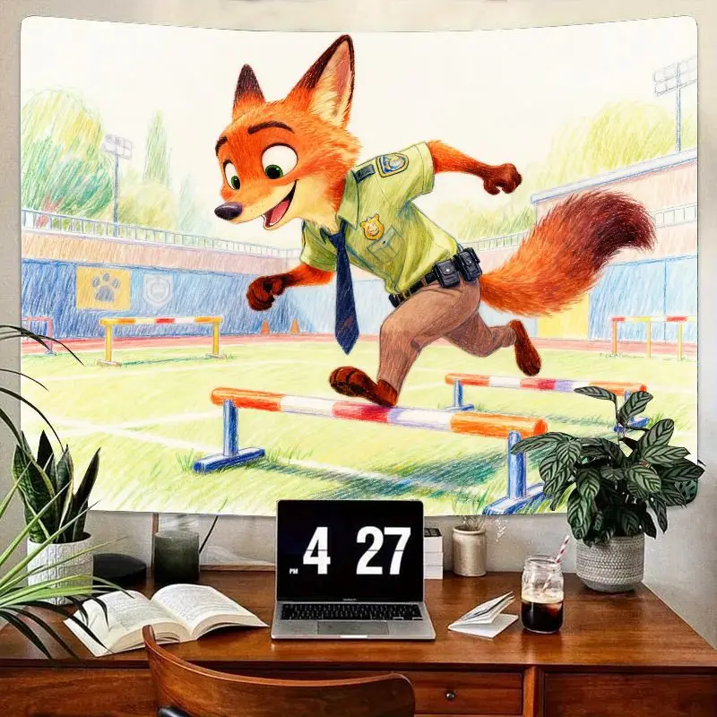 1PC Zootopia Nick Wilde Fox Running Hurdles Modern Tapestry Vibrant Cartoon Wall Art Kids Room Decor Gift for Fans.
1PC Zootopia Nick Wilde Fox Running Hurdles Modern Tapestry Vibrant Cartoon Wall Art Kids Room Decor Gift for Fans.