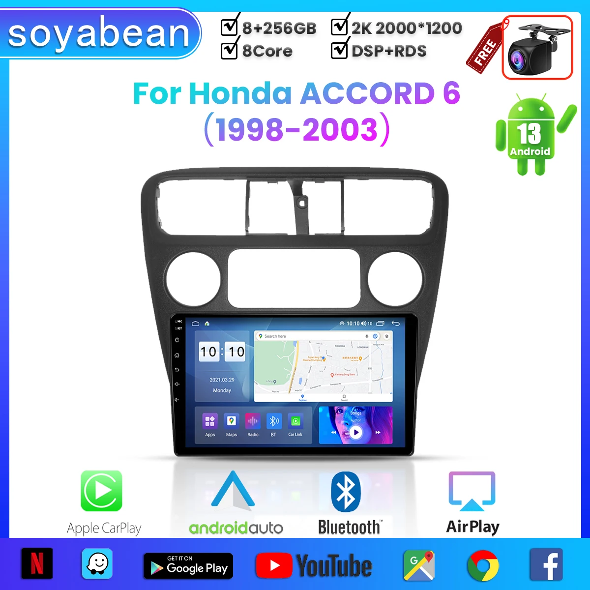 Android 13 Car Radio for Honda ACCORD 6 1998-2003,9inch Multimedia Player with 4G WiFi Carplay & 2Din GPS
Android 13 Car Radio for Honda ACCORD 6 1998-2003,9inch Multimedia Player with 4G WiFi Carplay & 2Din GPS