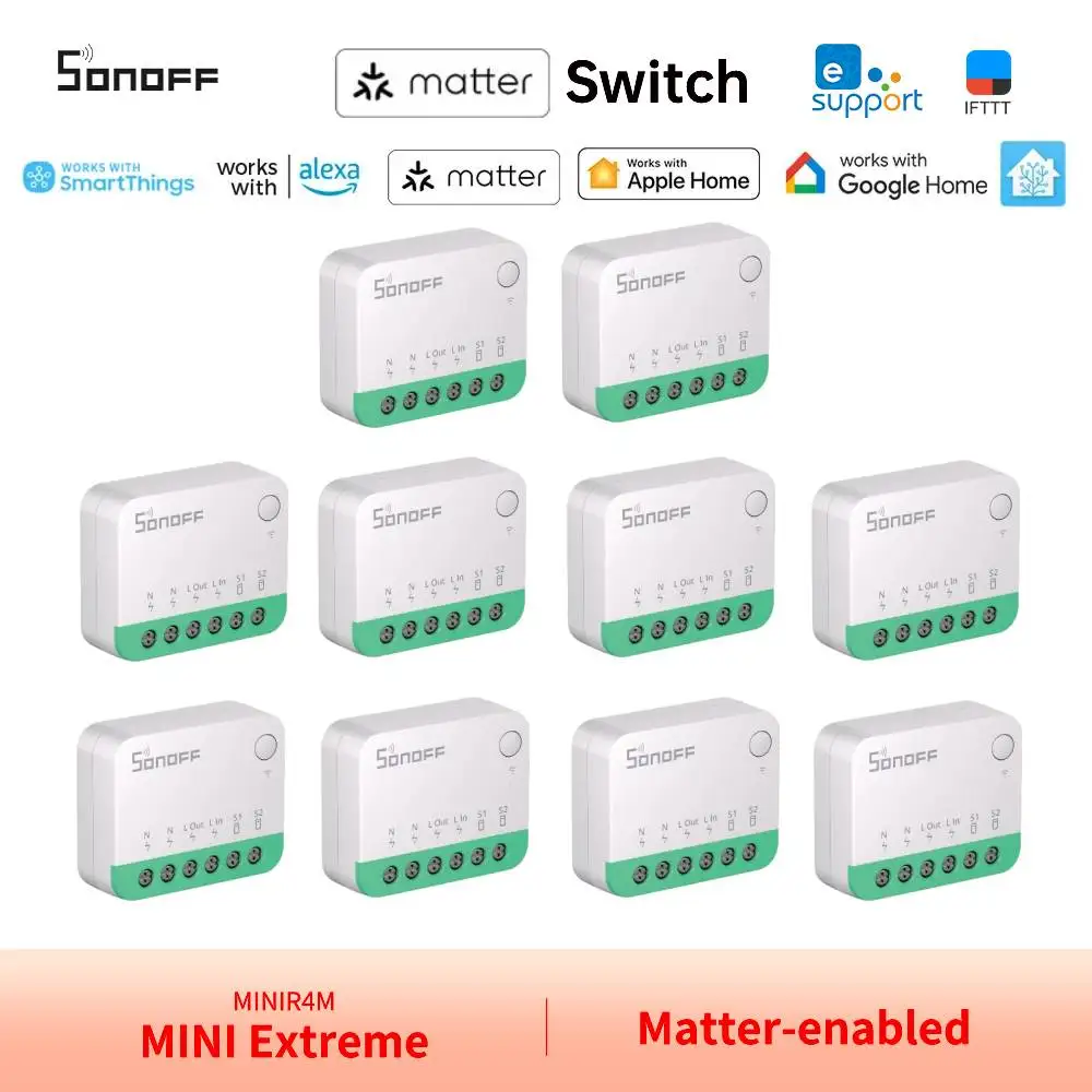 SONOFF MINIR4M мини Экстрим WiFi умный дом переключатель отсоединить реле материя поддержка Alexa Google домашний помощник Homekit Smartthings
SONOFF MINIR4M мини Экстрим WiFi умный дом переключатель отсоединить реле материя поддержка Alexa Google домашний помощник Homekit Smartthings