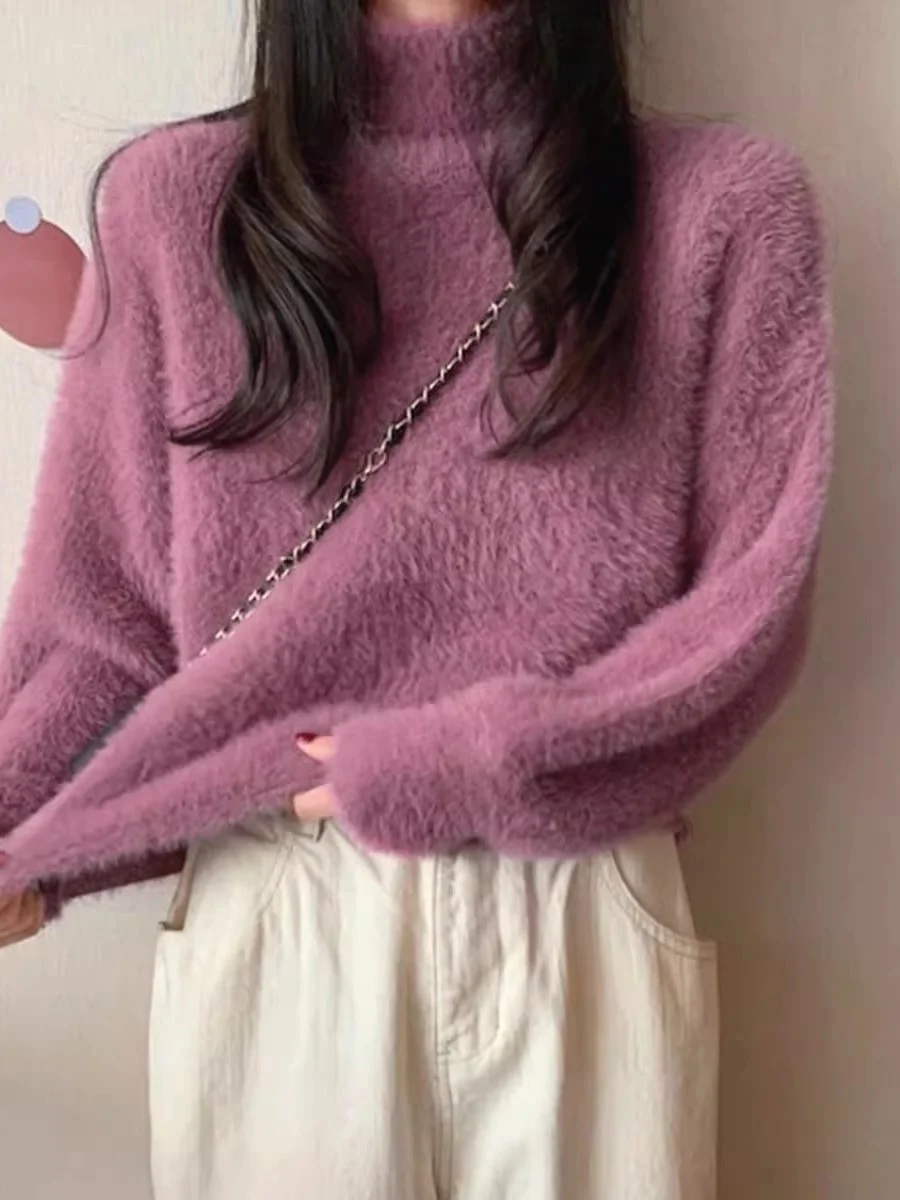 Chic Korean Sle Women's Knitted Sweater f High Collar Long Sve Soft Cozy Overhead Autumn Winter Faion Trendy Top
Chic Korean Sle Women's Knitted Sweater f High Collar Long Sve Soft Cozy Overhead Autumn Winter Faion Trendy Top