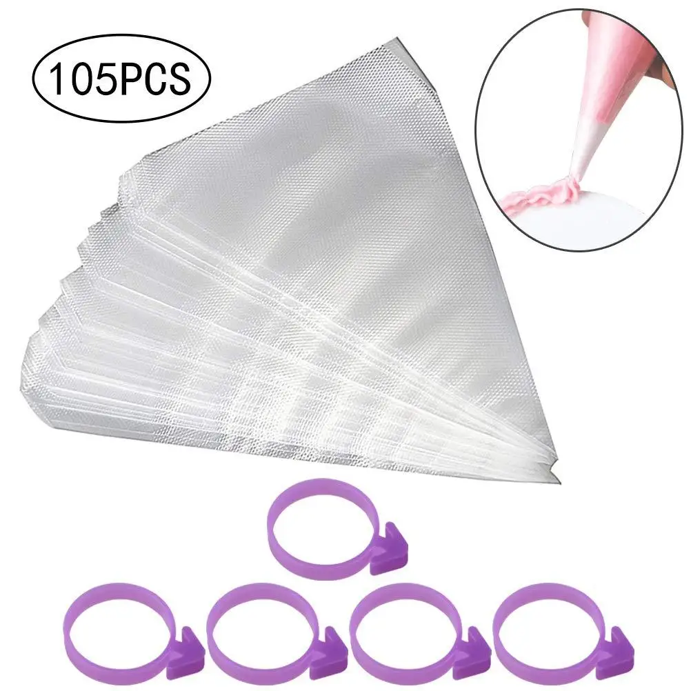 105pcs/Set Medium Disposable Piping Bag Pastry Bag Silicone Cable Tie Fixing Ring Cake Decoration Accessories Cupcake Liners
105pcs/Set Medium Disposable Piping Bag Pastry Bag Silicone Cable Tie Fixing Ring Cake Decoration Accessories Cupcake Liners