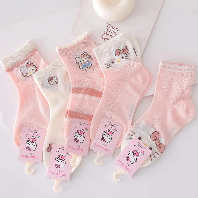 5Pcs Hello Kitty Girls' Cartoon Socks Spring and Autumn New Anime Kawaii Comfort Breathable Princess Wind Socks Children Gifts
5Pcs Hello Kitty Girls' Cartoon Socks Spring and Autumn New Anime Kawaii Comfort Breathable Princess Wind Socks Children Gifts