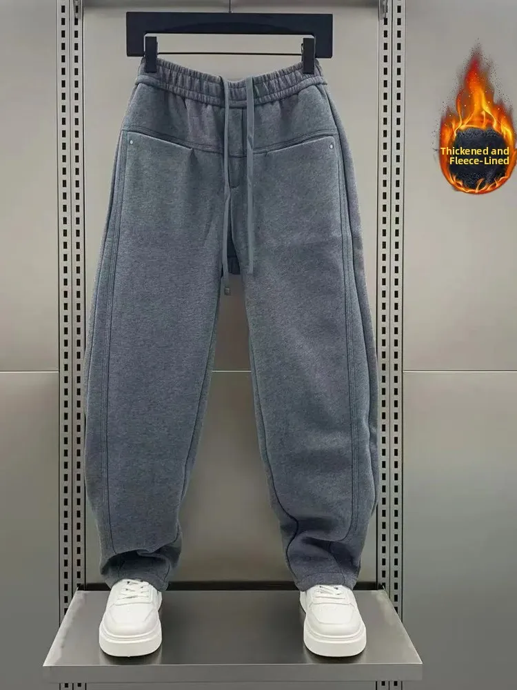 Мужские прямые брюки с флисовой подкладкой, утепленные, повседневные спортивные брюки, осенне-зимние, однотонные, универсальные, свободного кроя
Мужские прямые брюки с флисовой подкладкой, утепленные, повседневные спортивные брюки, осенне-зимние, однотонные, универсальные, свободного кроя