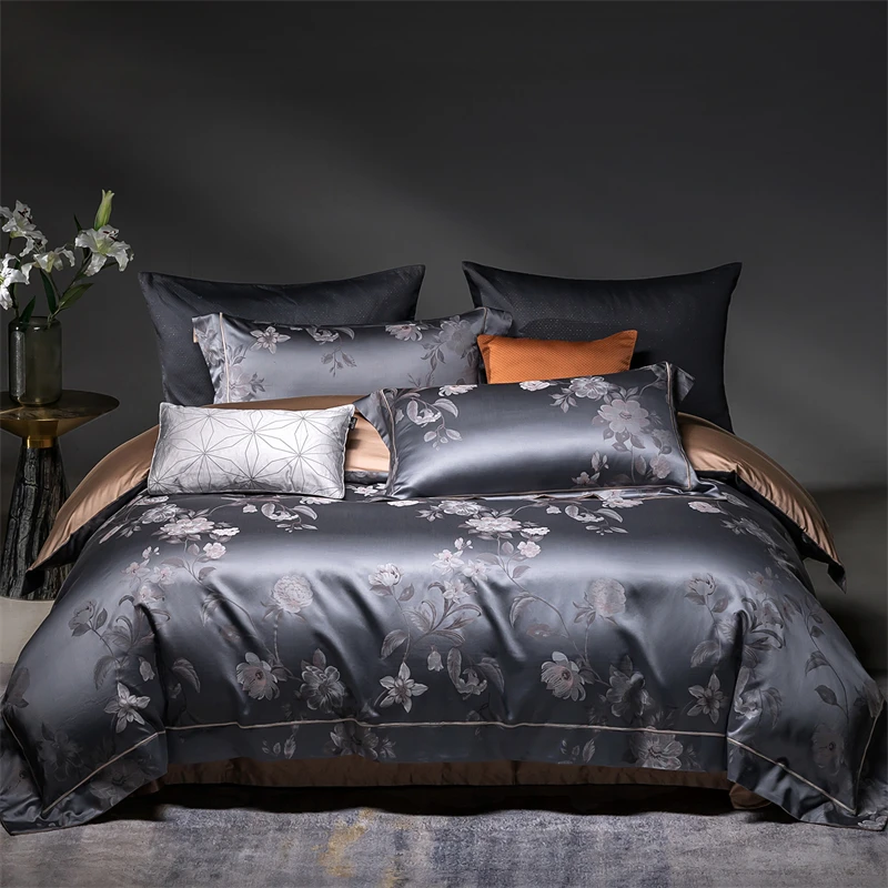 1400TC Egyptian Cotton Yarn-dyed Flowers Jacquard Luxury Bedding Set Silky Duvet Cover Flat/Fitted Bed Sheet Pillowcases 4Pcs
1400TC Egyptian Cotton Yarn-dyed Flowers Jacquard Luxury Bedding Set Silky Duvet Cover Flat/Fitted Bed Sheet Pillowcases 4Pcs