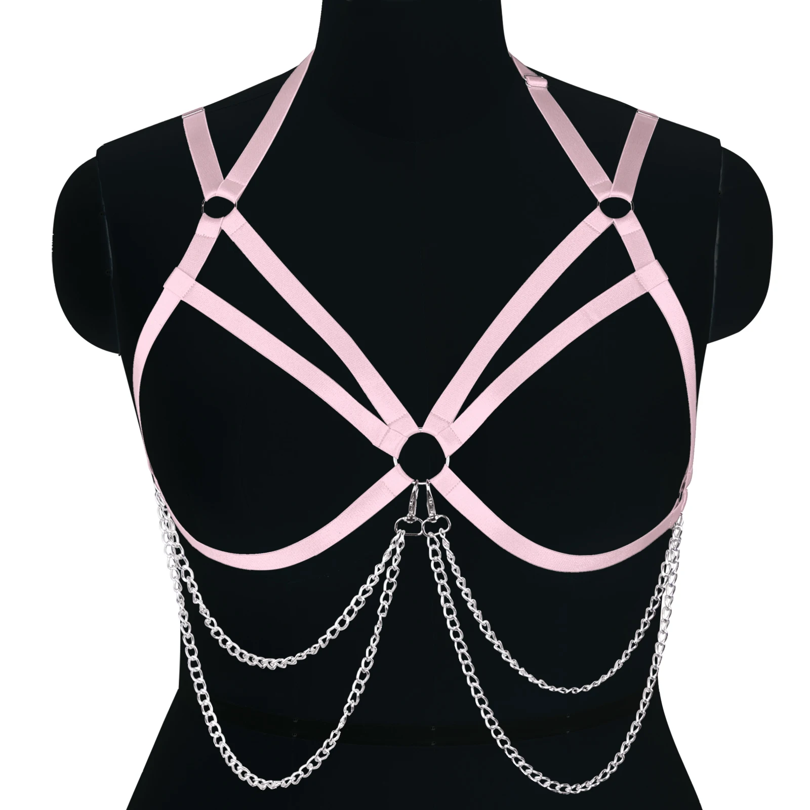 Harness Plump Woman Hollow Bra Tops Fashion Accessories Punk Cupless Elastic Strappy Belt Body Bondage Cropped Gothic Clothes
Harness Plump Woman Hollow Bra Tops Fashion Accessories Punk Cupless Elastic Strappy Belt Body Bondage Cropped Gothic Clothes