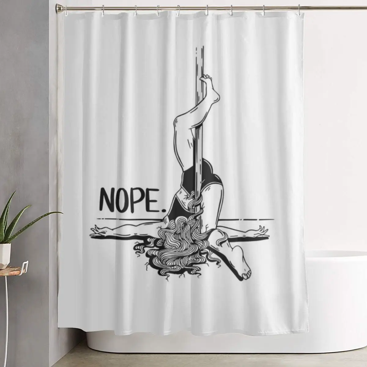 Pole Dance NOPE - Black Shower Curtain Bathroom Polyester Waterproof Bath Curtains with Hooks
Pole Dance NOPE - Black Shower Curtain Bathroom Polyester Waterproof Bath Curtains with Hooks