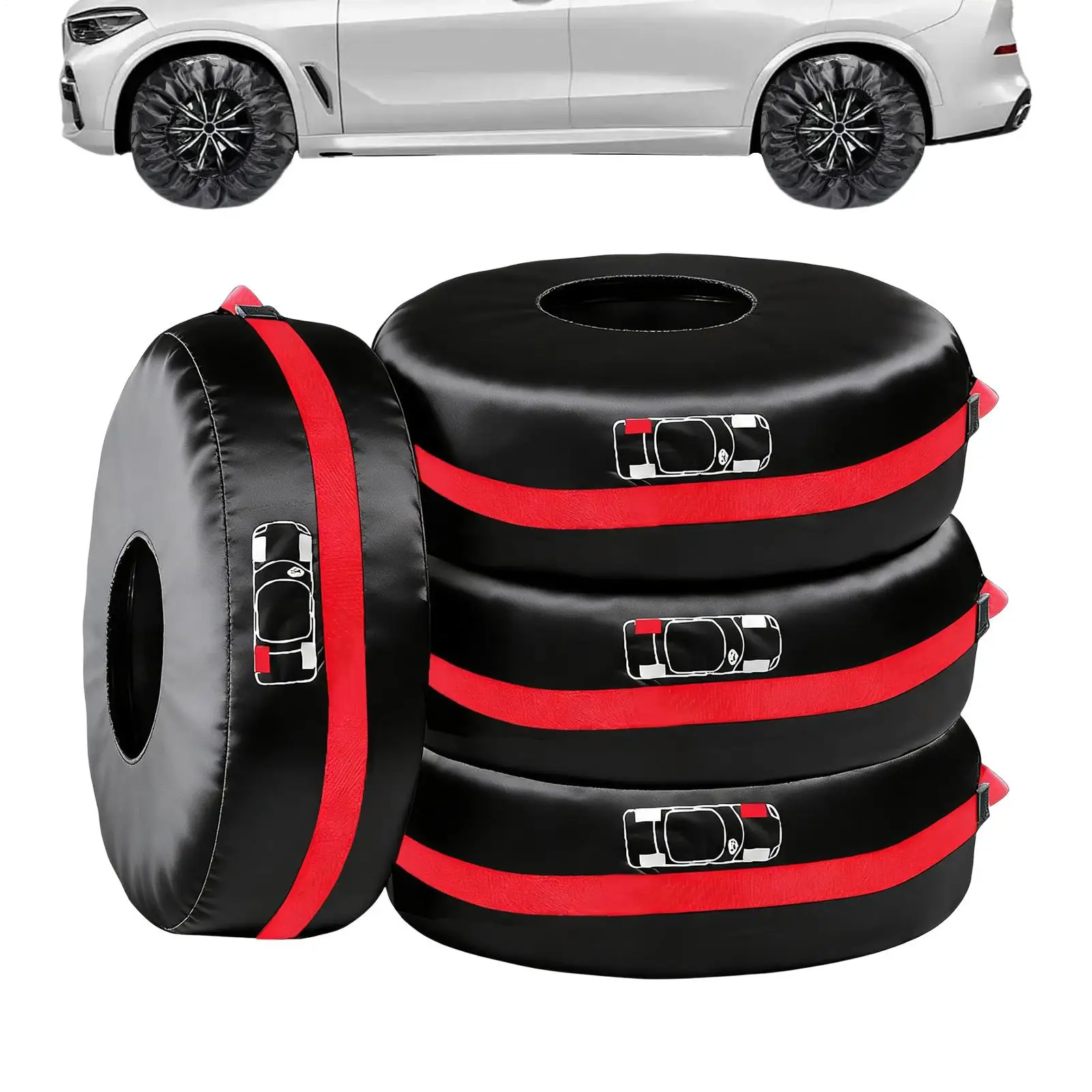 Tire Cover 4 Pieces Spare Wheel Protector With Handle Heavy Duty Tire Cover For Camping Overlanding Garage Road Trip Offroad
Tire Cover 4 Pieces Spare Wheel Protector With Handle Heavy Duty Tire Cover For Camping Overlanding Garage Road Trip Offroad
