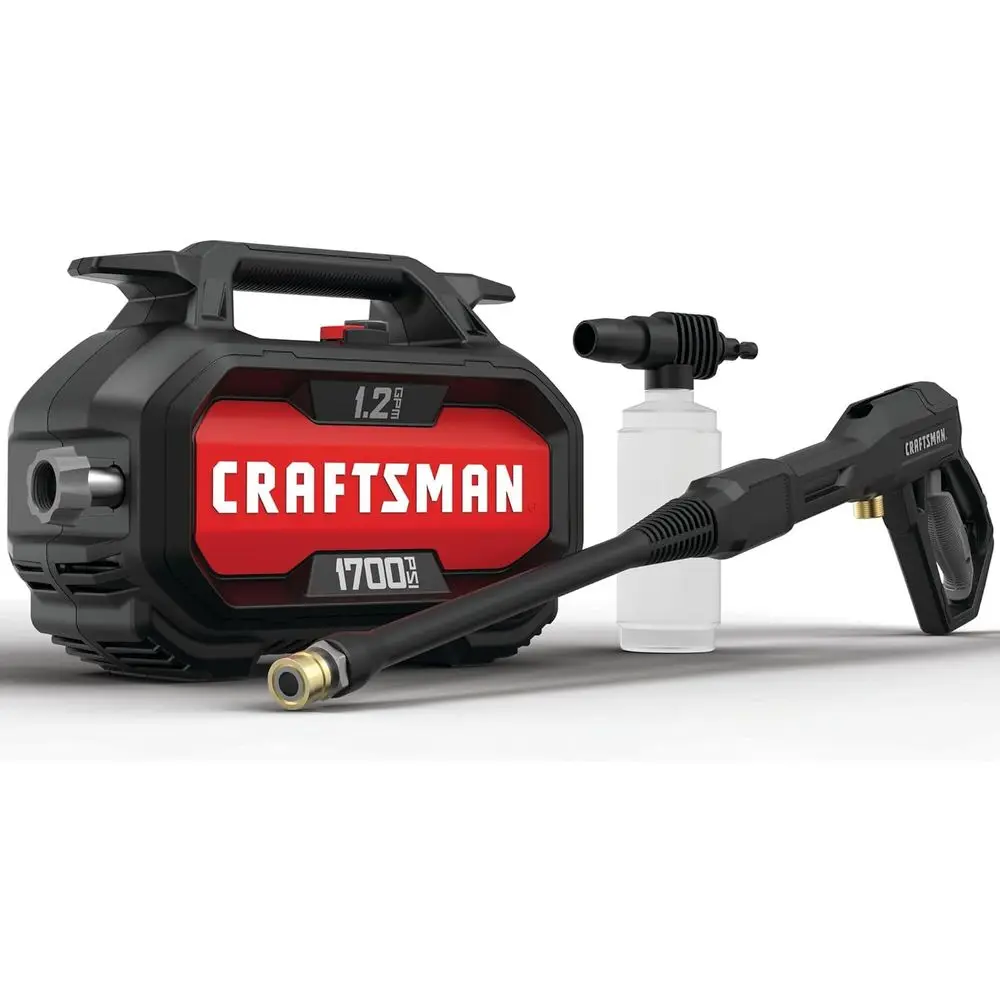 Electric Prure Washer, Cold Water, Lightweight Corded Power Washer or Cars, Driveways, Patio and Garage, Powerul 1700-PSI, 1.2-G
Electric Prure Washer, Cold Water, Lightweight Corded Power Washer or Cars, Driveways, Patio and Garage, Powerul 1700-PSI, 1.2-G