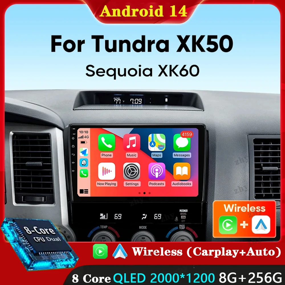 Автомобильное радио Android 14 Carplay для Toyota Tundra XK50 2007-2013 Sequoia XK60 2008-2017 навигация GPS мультимедийный плеер стерео
Автомобильное радио Android 14 Carplay для Toyota Tundra XK50 2007-2013 Sequoia XK60 2008-2017 навигация GPS мультимедийный плеер стерео