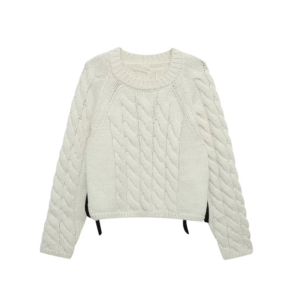 BMURHMZA Women's New Simple Style Solid Fried Dough Twists Belt Decoration Knitted Round Neck Pullover Long Sleeve Sweater
BMURHMZA Women's New Simple Style Solid Fried Dough Twists Belt Decoration Knitted Round Neck Pullover Long Sleeve Sweater