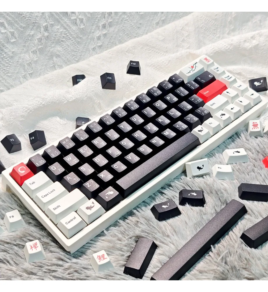 Ink painting sumi-e keycap classic replica PBT hot sublimation black red and white color scheme simple style
Ink painting sumi-e keycap classic replica PBT hot sublimation black red and white color scheme simple style
