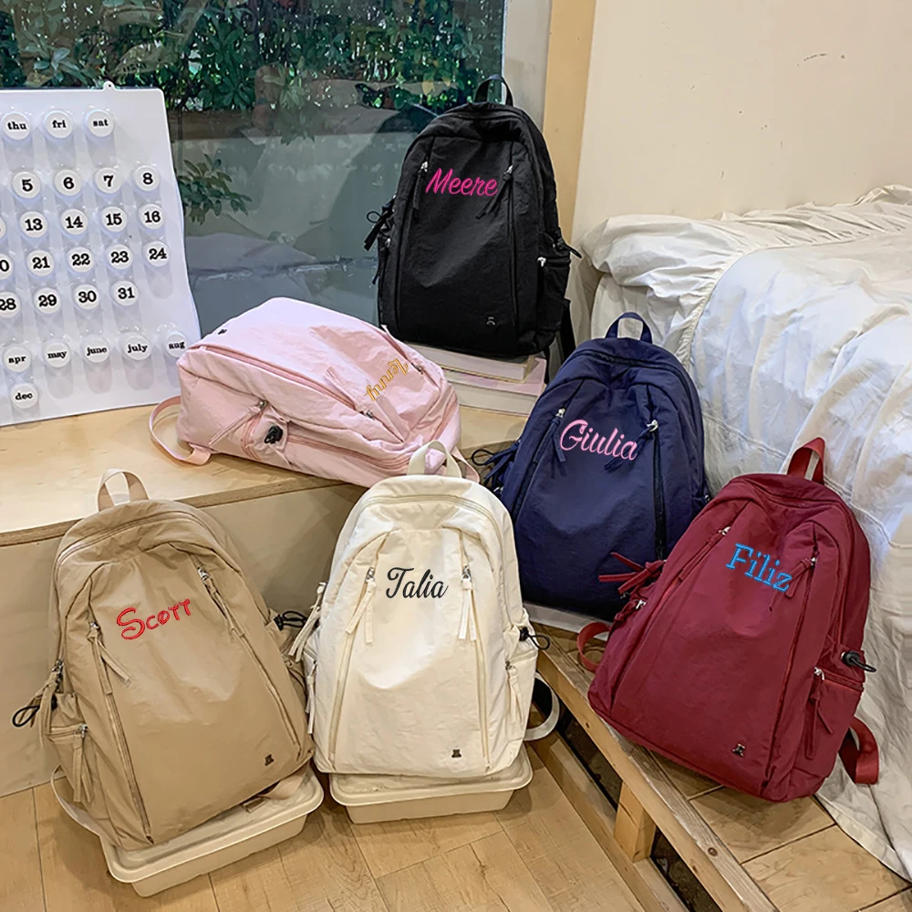 Middle School Backpack For Back To School Season, Custom Embroidery Shoulder Bag, Pure Color Campus Backpack In College Style
Middle School Backpack For Back To School Season, Custom Embroidery Shoulder Bag, Pure Color Campus Backpack In College Style
