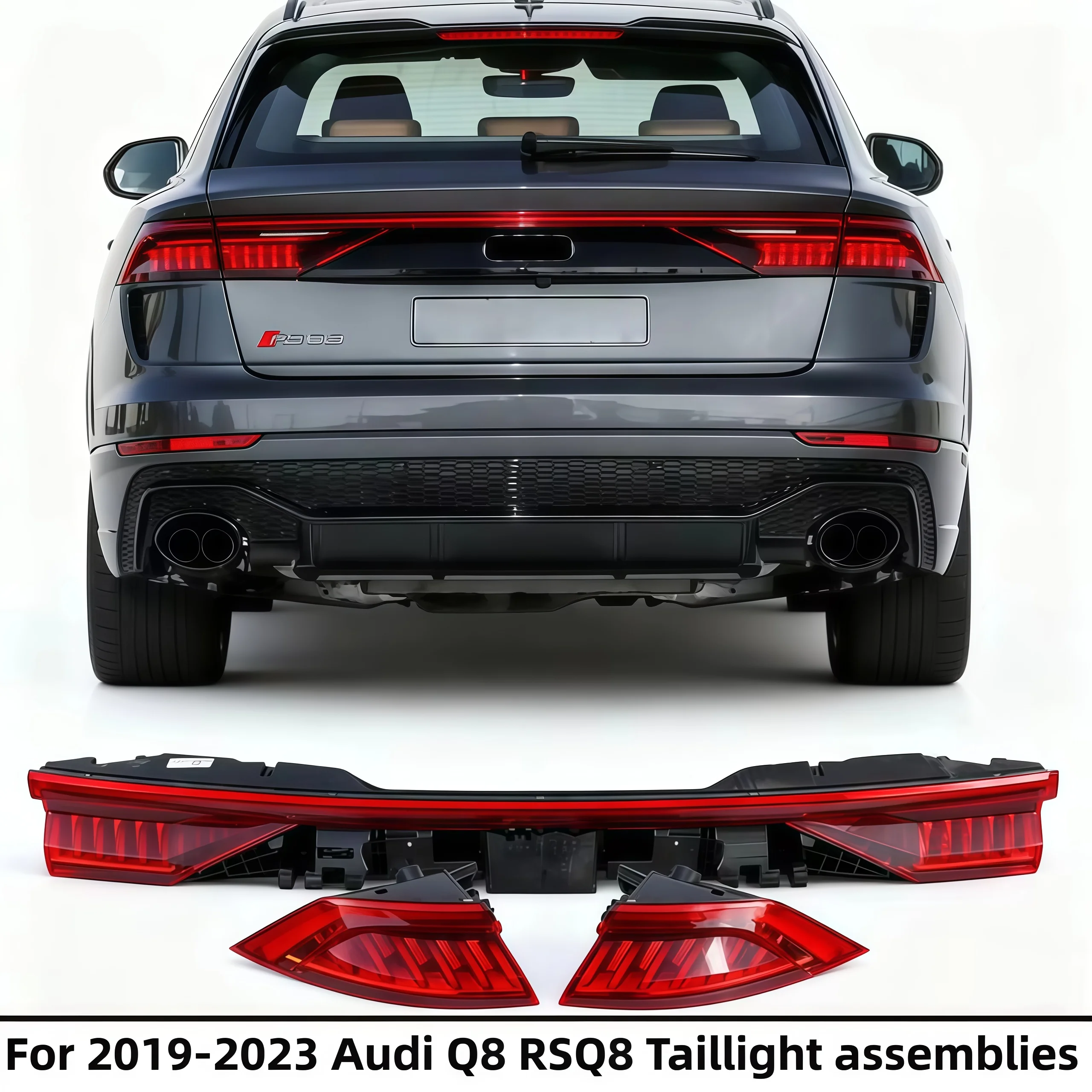 Для Audi Q8 RSQ8 2019-2023 годов: Обновленный оригинальный комплект задних фонарей с динамическими последовательными OLED-указателями поворота и стоп-сигналами высокой конфигурации
Для Audi Q8 RSQ8 2019-2023 годов: Обновленный оригинальный комплект задних фонарей с динамическими последовательными OLED-указателями поворота и стоп-сигналами высокой конфигурации