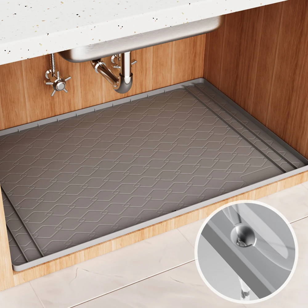 Waterproof Under Sink Mat 34in*22in, Waterproof Under Mat for Kitchen Sink Bottom, Silicone Under Sink Liner Tray
Waterproof Under Sink Mat 34in*22in, Waterproof Under Mat for Kitchen Sink Bottom, Silicone Under Sink Liner Tray