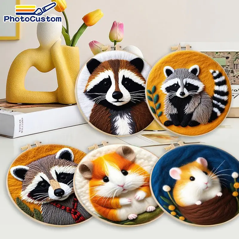 PhotoCustom Hamster Wool Painting Kit Interior Embroidery Patterns Animal Needle Felting Kit For Beginners Home Wall Art Decor D
PhotoCustom Hamster Wool Painting Kit Interior Embroidery Patterns Animal Needle Felting Kit For Beginners Home Wall Art Decor D
