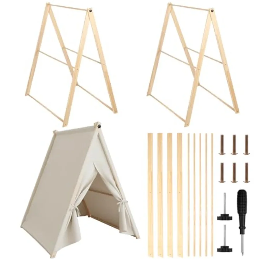 2 Set Wooden Teepee Tent Frame Natural Wood Replacement Poles for Tent 49 x 39 x 38.5 Inches Large Indoor Easy Setup for Campin
2 Set Wooden Teepee Tent Frame Natural Wood Replacement Poles for Tent 49 x 39 x 38.5 Inches Large Indoor Easy Setup for Campin