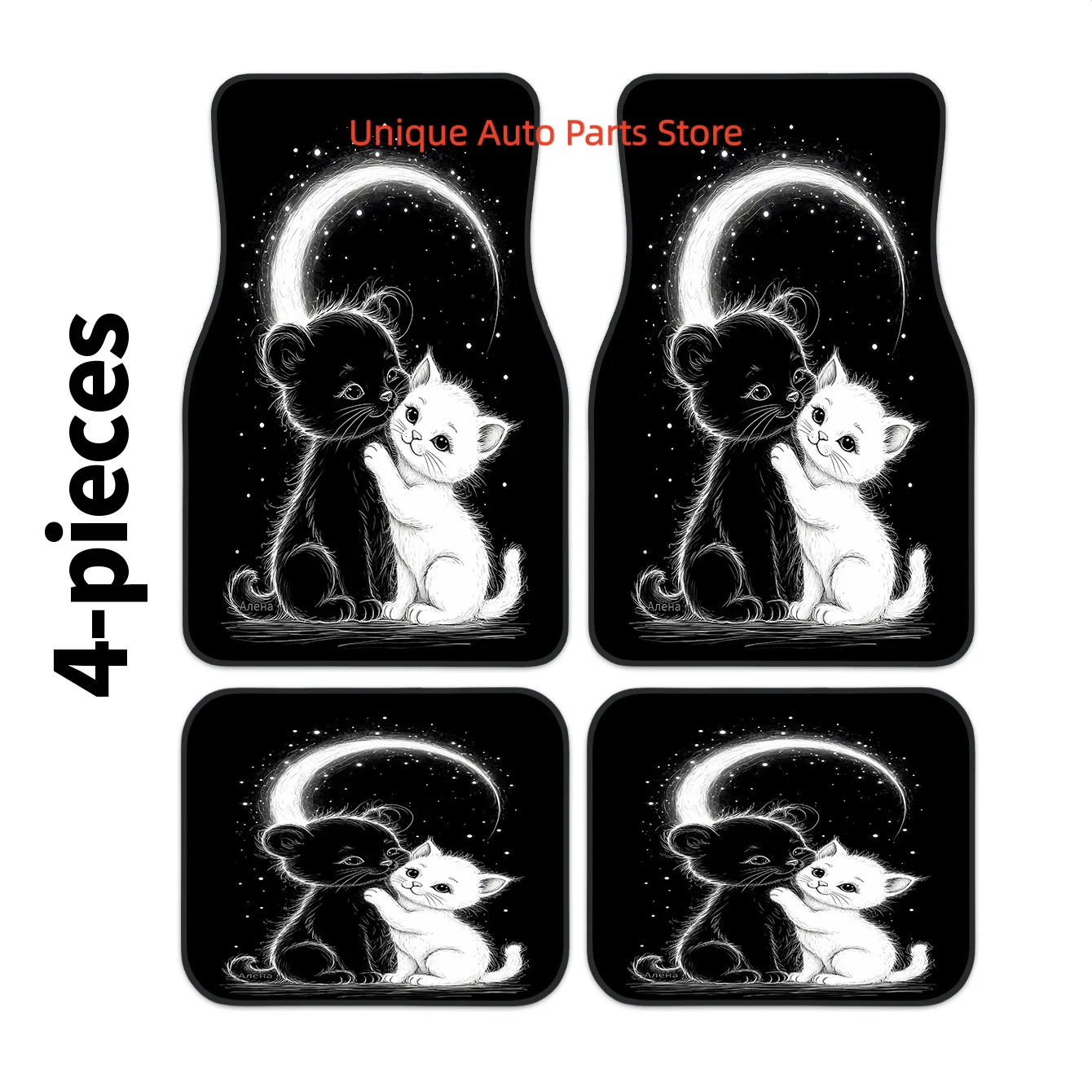 4pcs Black and White Two Kittens Print Trendy Car Floor Mat Set, Car Interior Accessory Floor Mats, Easy to Clean, Suitable for
4pcs Black and White Two Kittens Print Trendy Car Floor Mat Set, Car Interior Accessory Floor Mats, Easy to Clean, Suitable for