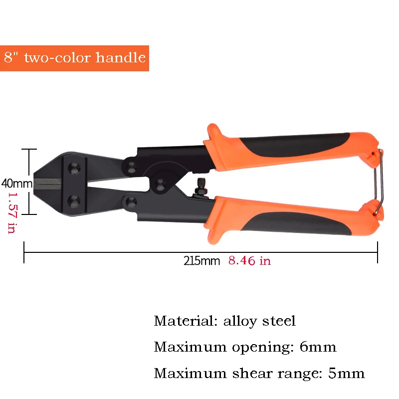 8-inch manual wire rope cutting bolt heavy-duty wire rope cutting wire mesh fence cutting small portable design
8-inch manual wire rope cutting bolt heavy-duty wire rope cutting wire mesh fence cutting small portable design