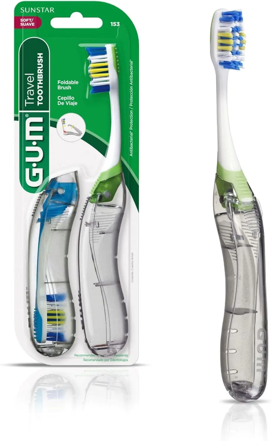 Folding Travel Toothbrush for Adults, Soft Bristles with Tongue Scraper, 2 Pack
Folding Travel Toothbrush for Adults, Soft Bristles with Tongue Scraper, 2 Pack