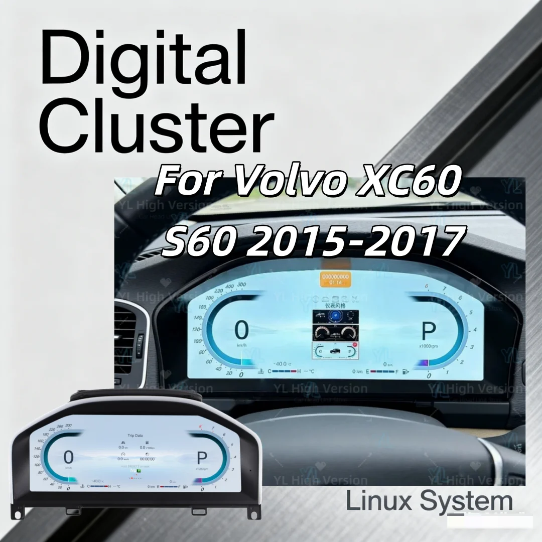 LCD Dashboard For Volvo XC60 S60 2015-2017 Car Digital Cluster Carplay Instrument Panel Speedoment Virtual Cockpit Headunit
LCD Dashboard For Volvo XC60 S60 2015-2017 Car Digital Cluster Carplay Instrument Panel Speedoment Virtual Cockpit Headunit