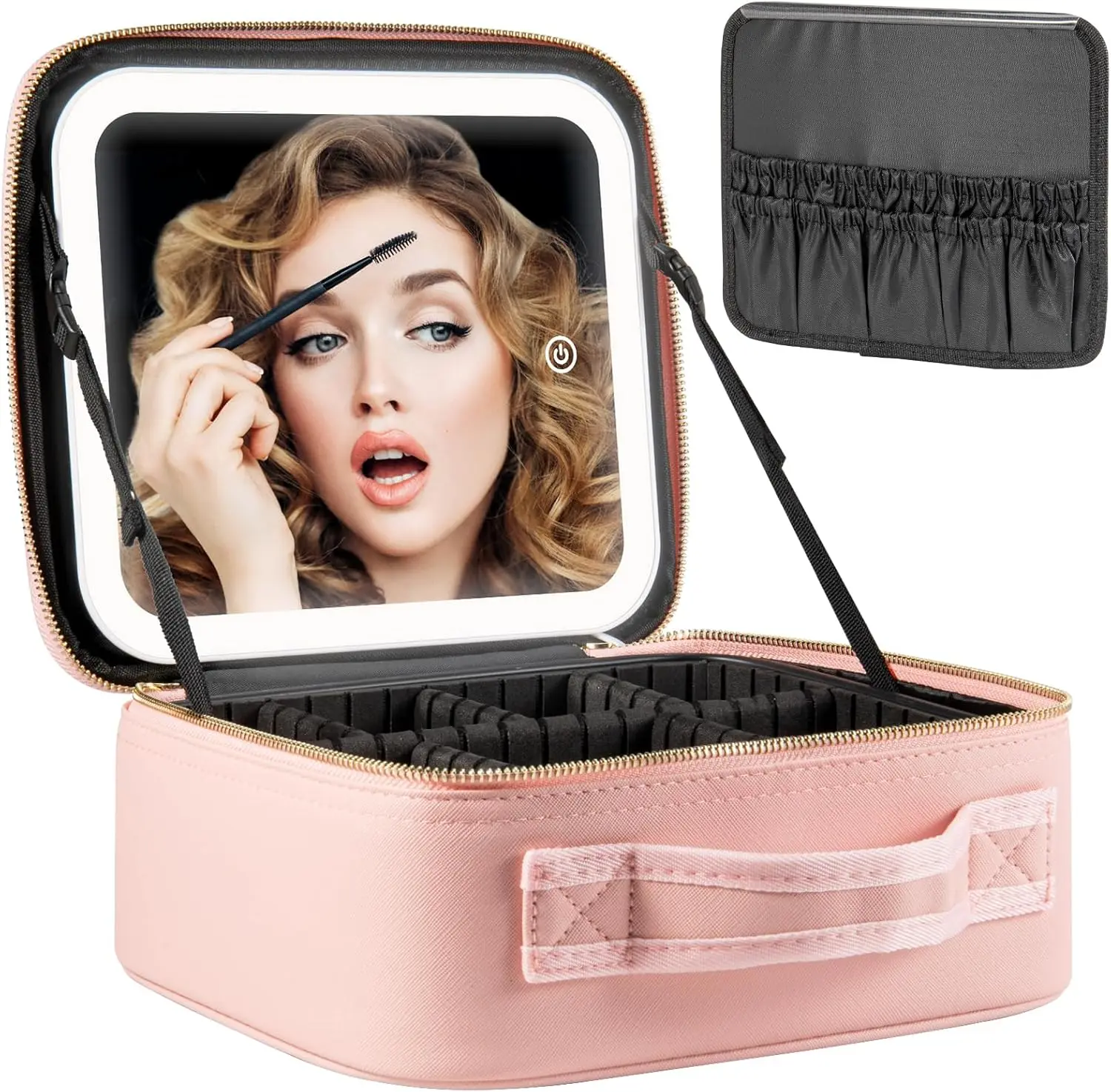Makeup Train Case with Mirror LED Light 3 Adjustable Brightness Large Cosmetic Bag Portable Storage Adjustable Partition
Makeup Train Case with Mirror LED Light 3 Adjustable Brightness Large Cosmetic Bag Portable Storage Adjustable Partition