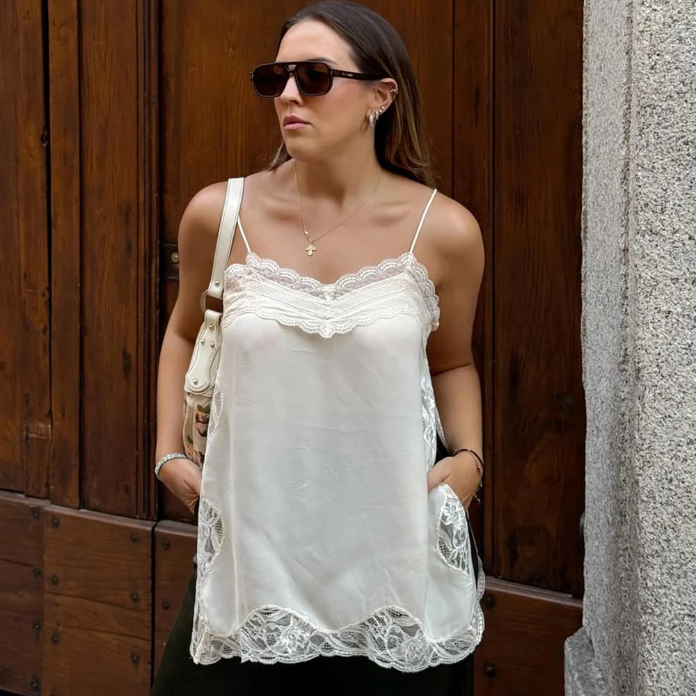 Tuularose Sexy Lace Camisole Women's Summer Lace Patchwork Backless Slit Camisole Top Fashion Party Looks Y2k Female Tanks Tops
Tuularose Sexy Lace Camisole Women's Summer Lace Patchwork Backless Slit Camisole Top Fashion Party Looks Y2k Female Tanks Tops