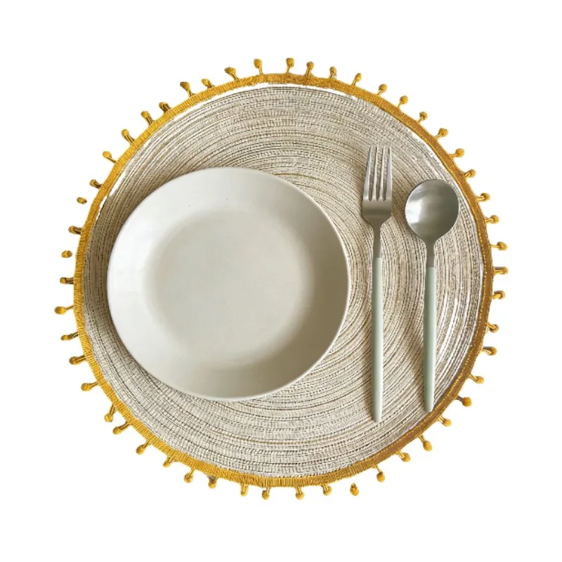 1/4/10pcs Round Braided Khaki Placemats with Cute Pompom Table Mat for Dining Tables Natural Woven Farmhouse Gift Place mat
1/4/10pcs Round Braided Khaki Placemats with Cute Pompom Table Mat for Dining Tables Natural Woven Farmhouse Gift Place mat
