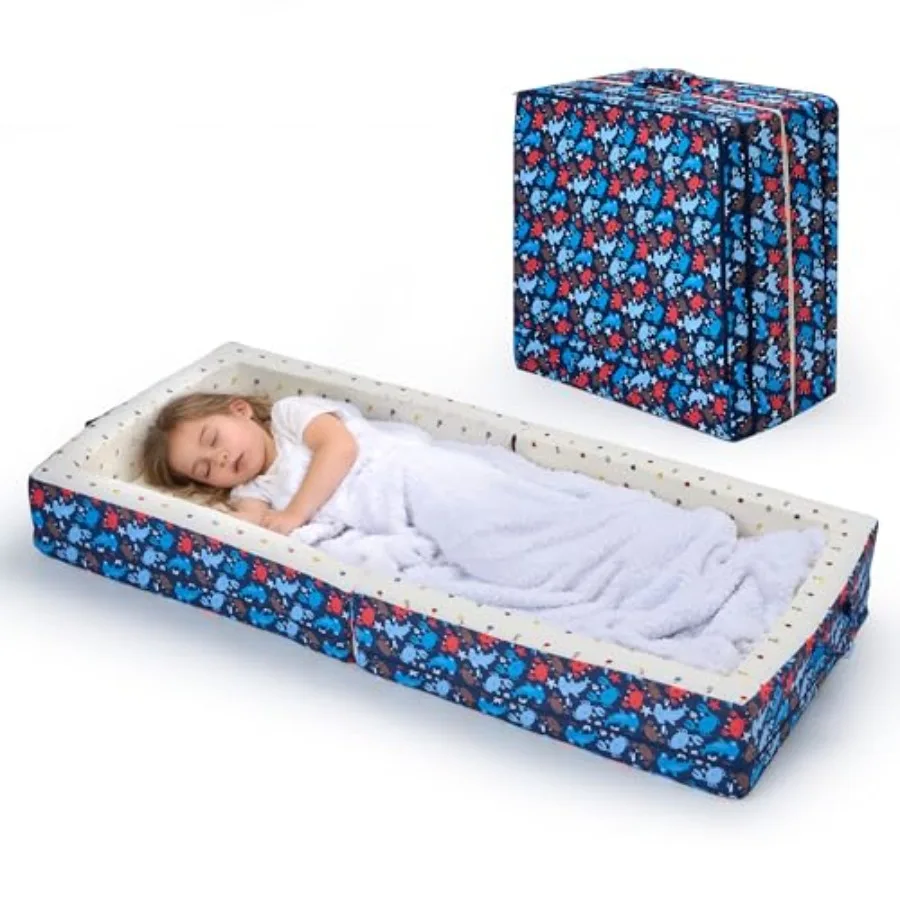 Portable Foldable Toddler Travel Bed for Home/Car Use 100 Cotton Lining, Soft Foam Floor Bed with Washable Light Gray Cover, Sa
Portable Foldable Toddler Travel Bed for Home/Car Use 100 Cotton Lining, Soft Foam Floor Bed with Washable Light Gray Cover, Sa