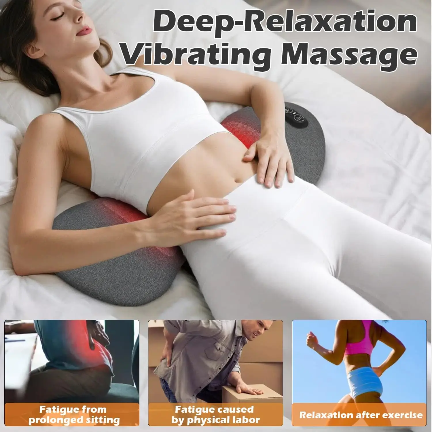 3 in 1 Lower Back Massager for Pain Relief Deep Tissue,Smooth Spine Triple Fusion Back Massage Support Pillow for Bed,Chair
3 in 1 Lower Back Massager for Pain Relief Deep Tissue,Smooth Spine Triple Fusion Back Massage Support Pillow for Bed,Chair