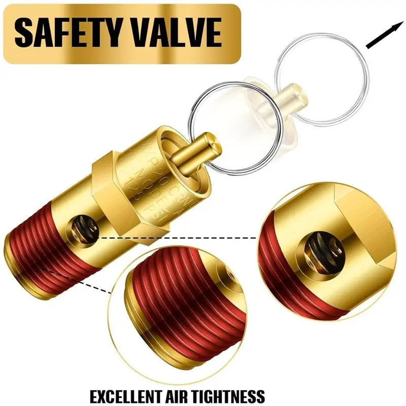 75STO-Brass 1/4" Male 125 Psi Npt Pressure Relief Release Valve Check Valve Air Compressor Safety 4 Pcs
75STO-Brass 1/4" Male 125 Psi Npt Pressure Relief Release Valve Check Valve Air Compressor Safety 4 Pcs
