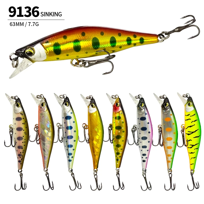 Sinking Minnow Fishing Lure 63mm 7.7g Pesca Wobbler for Pike Trout Bass Trolling Plastic Artificial Hard Baits Fishing Equipment
Sinking Minnow Fishing Lure 63mm 7.7g Pesca Wobbler for Pike Trout Bass Trolling Plastic Artificial Hard Baits Fishing Equipment