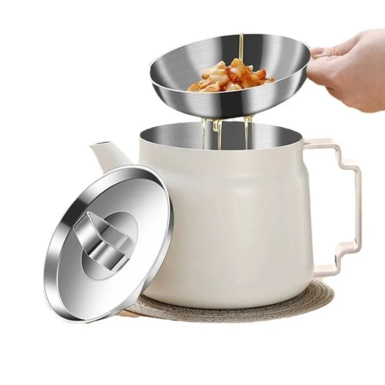 304 stainless steel pot large-capacity household filter pot thickened leak-proof storage tank does not hang oil
304 stainless steel pot large-capacity household filter pot thickened leak-proof storage tank does not hang oil