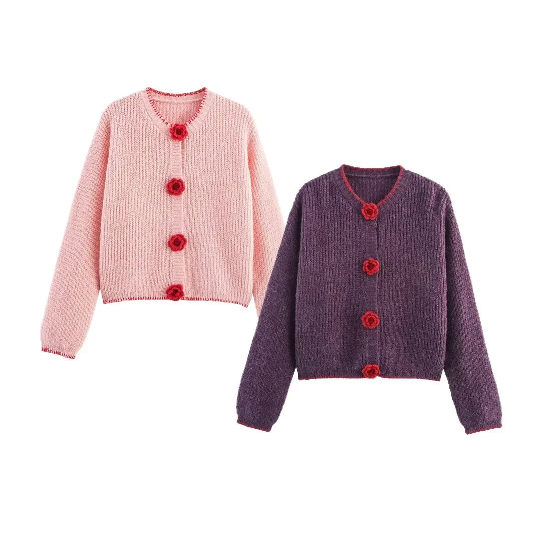 Fashionable Autumn New Style Casual Knitted Open Cardigan Women's Simple Match All Seasons Flower Pattern Full Sleeve Crew Neck
Fashionable Autumn New Style Casual Knitted Open Cardigan Women's Simple Match All Seasons Flower Pattern Full Sleeve Crew Neck