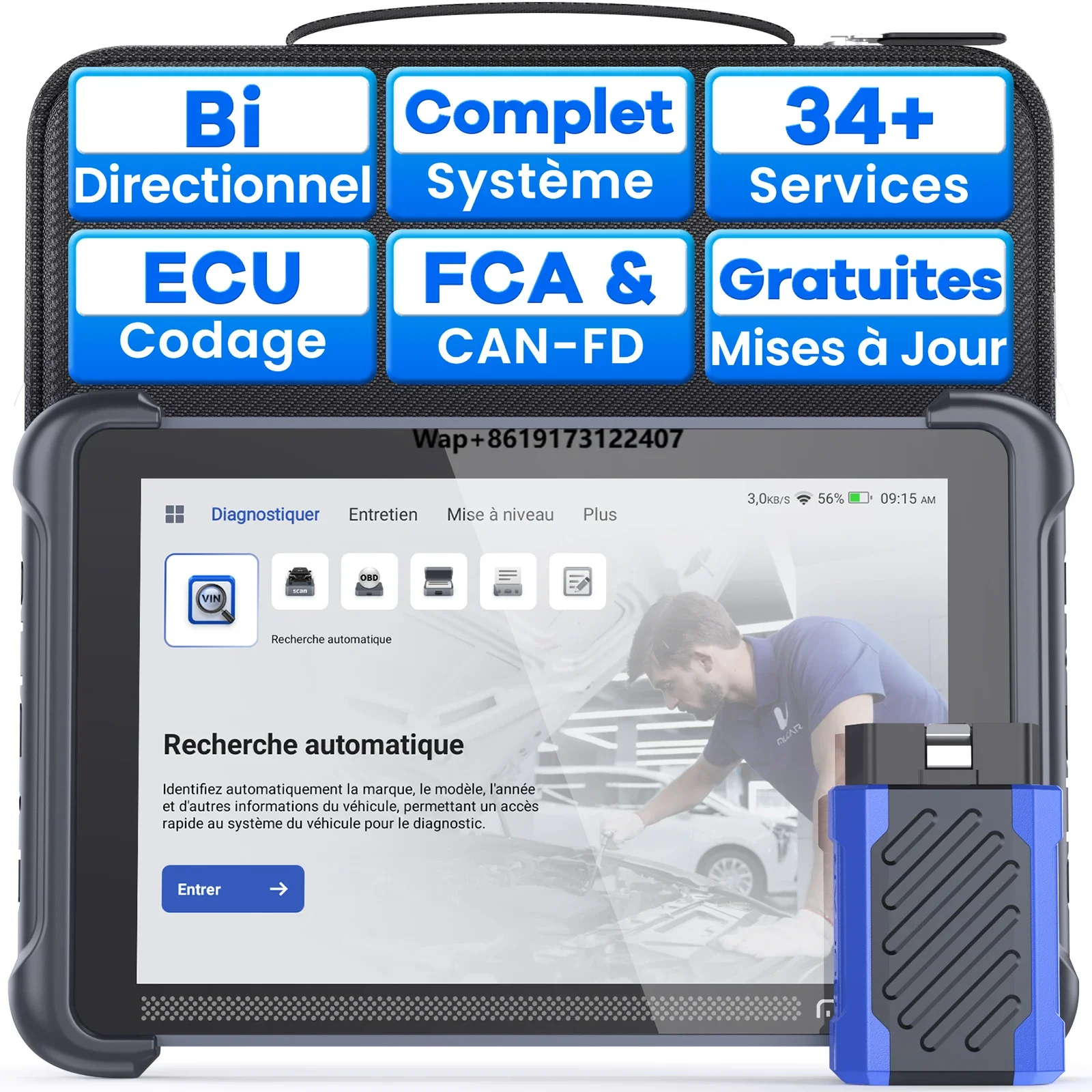 MUCAR 892BT 35 Resets Free Update Professional CANFD DOIP Outil De Diagnostic Intelligent AI Full System OBD2 Car Scanner
MUCAR 892BT 35 Resets Free Update Professional CANFD DOIP Outil De Diagnostic Intelligent AI Full System OBD2 Car Scanner