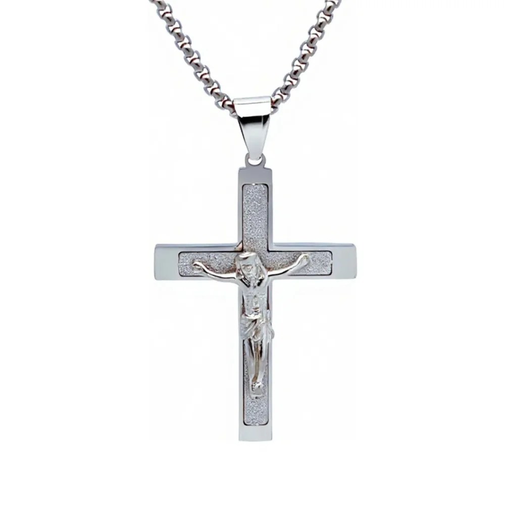 Religious Jesus Piece Cross Pendants Male Silver Color Stainless Steel Big Christian Crucifix Necklaces For Men Jewelry Gift
Religious Jesus Piece Cross Pendants Male Silver Color Stainless Steel Big Christian Crucifix Necklaces For Men Jewelry Gift
